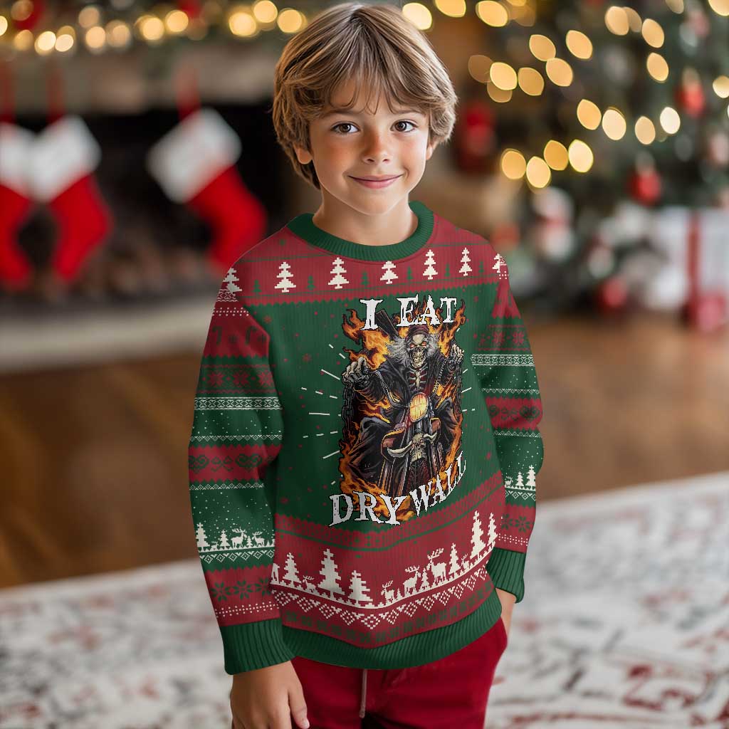 Funny Cringe Hard Skeleton Meme Ugly Christmas Sweater I Eat Drywall TS02 Christmas Print Your Wear