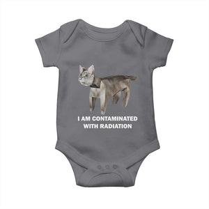 Funny Cat Meme Baby Onesie I Am Contaminated With Radiation Humorous Oddly Specific TS02 Charcoal Print Your Wear