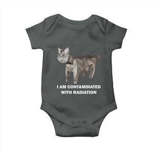 Funny Cat Meme Baby Onesie I Am Contaminated With Radiation Humorous Oddly Specific TS02 Dark Heather Print Your Wear