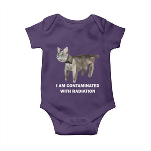 Funny Cat Meme Baby Onesie I Am Contaminated With Radiation Humorous Oddly Specific TS02 Purple Print Your Wear