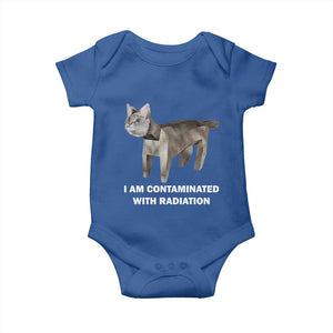 Funny Cat Meme Baby Onesie I Am Contaminated With Radiation Humorous Oddly Specific TS02 Royal Blue Print Your Wear
