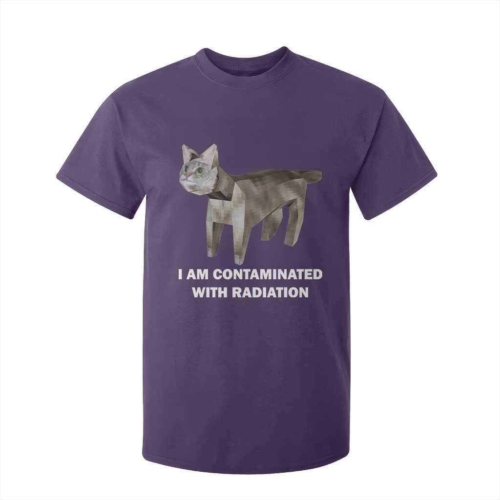Funny Cat Meme T Shirt For Kid I Am Contaminated With Radiation Humorous Oddly Specific TS02 Purple Print Your Wear