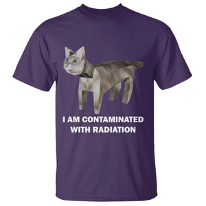 Funny Cat Meme T Shirt I Am Contaminated With Radiation Humorous Oddly Specific TS02 Purple Print Your Wear