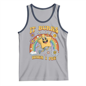 Funny Saying Tank Top It Burns When I Pee Sarcastic Ironic Meme Nostalgia TS02 Athletic Heather Navy Print Your Wear