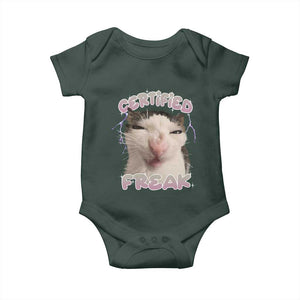Funny Cat Meme Baby Onesie Certified Freak Eat Cement Cursed Cat TS02 Print Your Wear