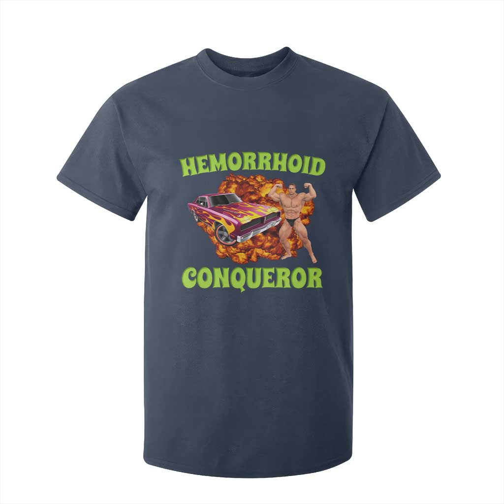 Hemorrhoid Conqueror T Shirt For Kid Funny Oddly Specific Dank Meme Absurd Muscle Car TS02 Navy Print Your Wear
