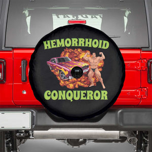 Hemorrhoid Conqueror Spare Tire Cover Funny Oddly Specific Dank Meme Absurd Muscle Car TS02 Black Print Your Wear