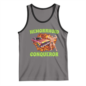 Hemorrhoid Conqueror Tank Top Funny Oddly Specific Dank Meme Absurd Muscle Car TS02 Deep Heather Black Print Your Wear