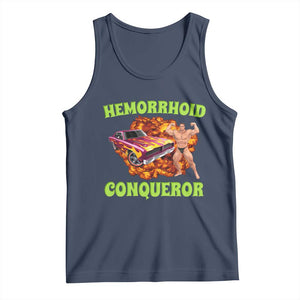 Hemorrhoid Conqueror Tank Top Funny Oddly Specific Dank Meme Absurd Muscle Car TS02 Navy Print Your Wear