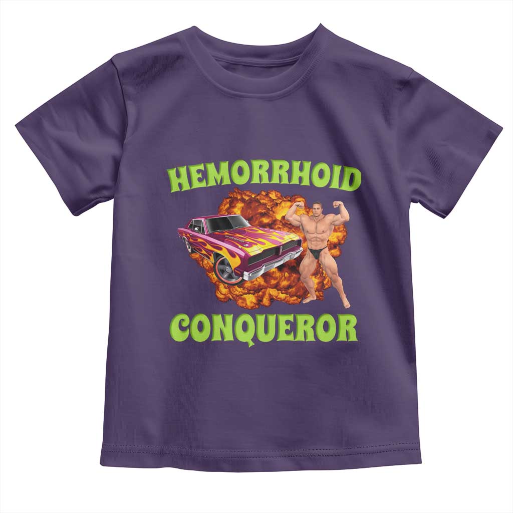 Hemorrhoid Conqueror Toddler T Shirt Funny Oddly Specific Dank Meme Absurd Muscle Car TS02 Purple Print Your Wear