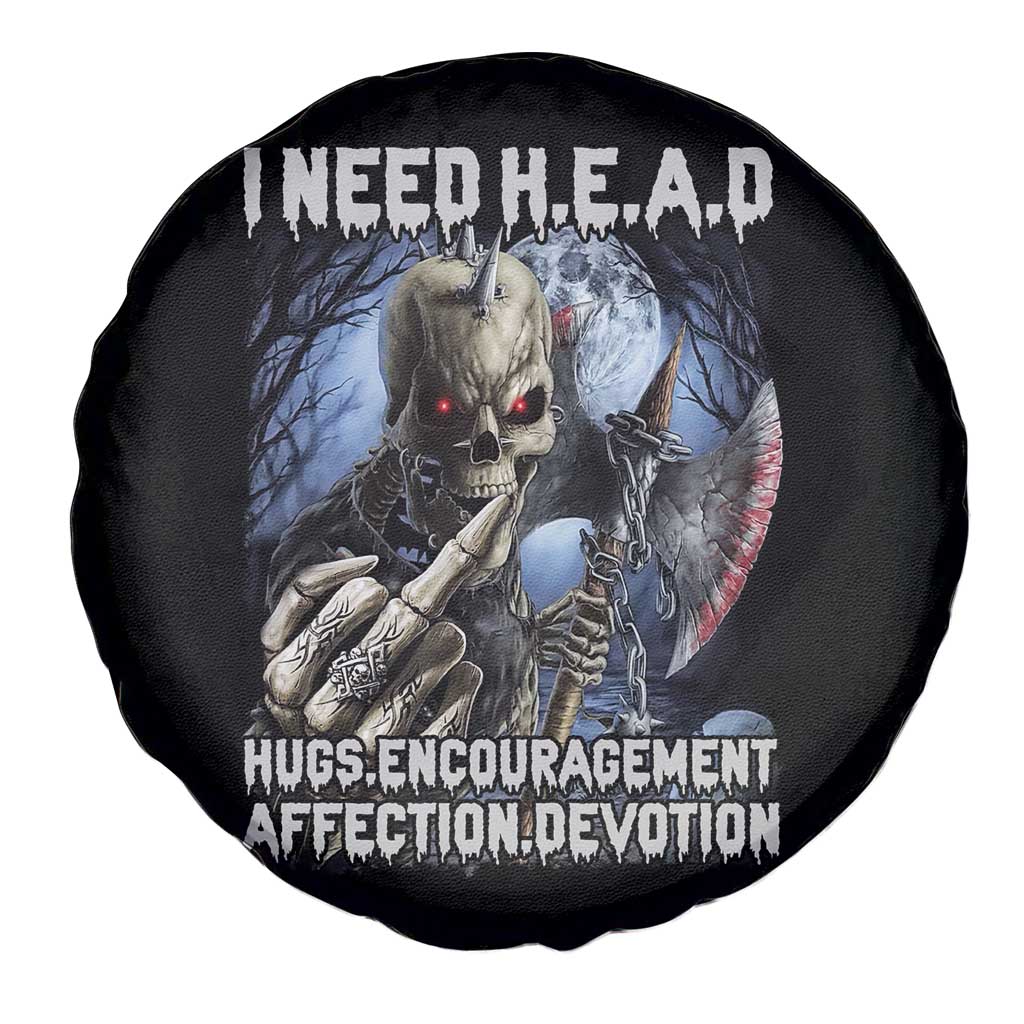Funny Cringe Hard Skeleton Meme Spare Tire Cover I Need HEAD Hugs Encouragement Affection Devotion Middle Finger Edgy Hard Cringe TS02 Print Your Wear