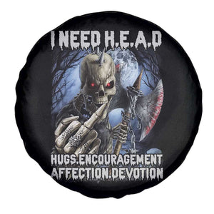 Funny Cringe Hard Skeleton Meme Spare Tire Cover I Need HEAD Hugs Encouragement Affection Devotion Middle Finger Edgy Hard Cringe TS02 Print Your Wear