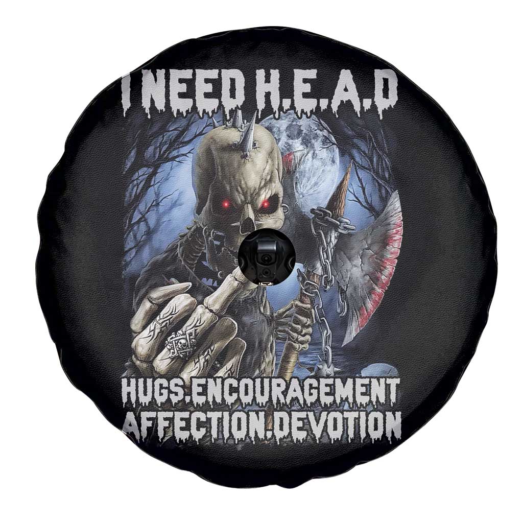 Funny Cringe Hard Skeleton Meme Spare Tire Cover I Need HEAD Hugs Encouragement Affection Devotion Middle Finger Edgy Hard Cringe TS02 Print Your Wear