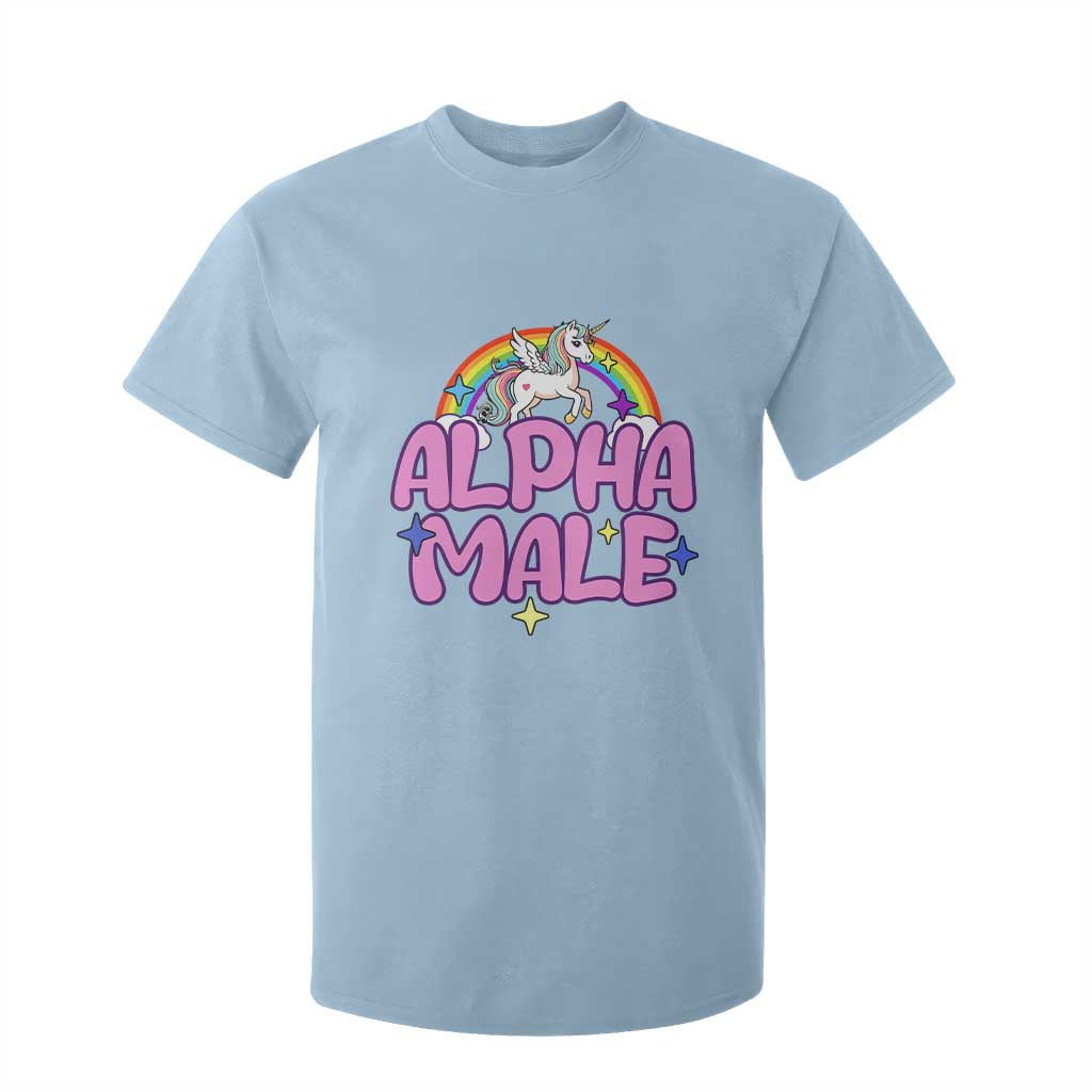 Funny Sarcastic Alpha Male T Shirt For Kid Unicorn Sarcastic Ironic Weird Y2K Humor TS02 Light Blue Print Your Wear