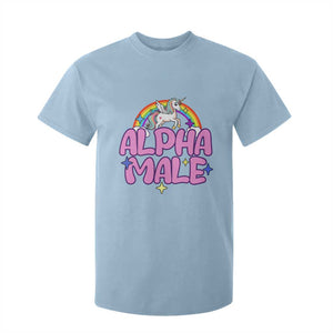 Funny Sarcastic Alpha Male T Shirt For Kid Unicorn Sarcastic Ironic Weird Y2K Humor TS02 Light Blue Print Your Wear
