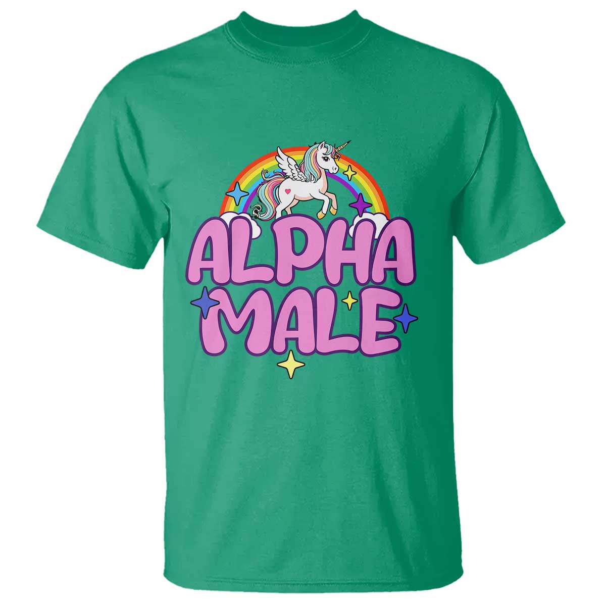 Funny Sarcastic Alpha Male T Shirt Unicorn Sarcastic Ironic Weird Y2K Humor TS02 Irish Green Print Your Wear