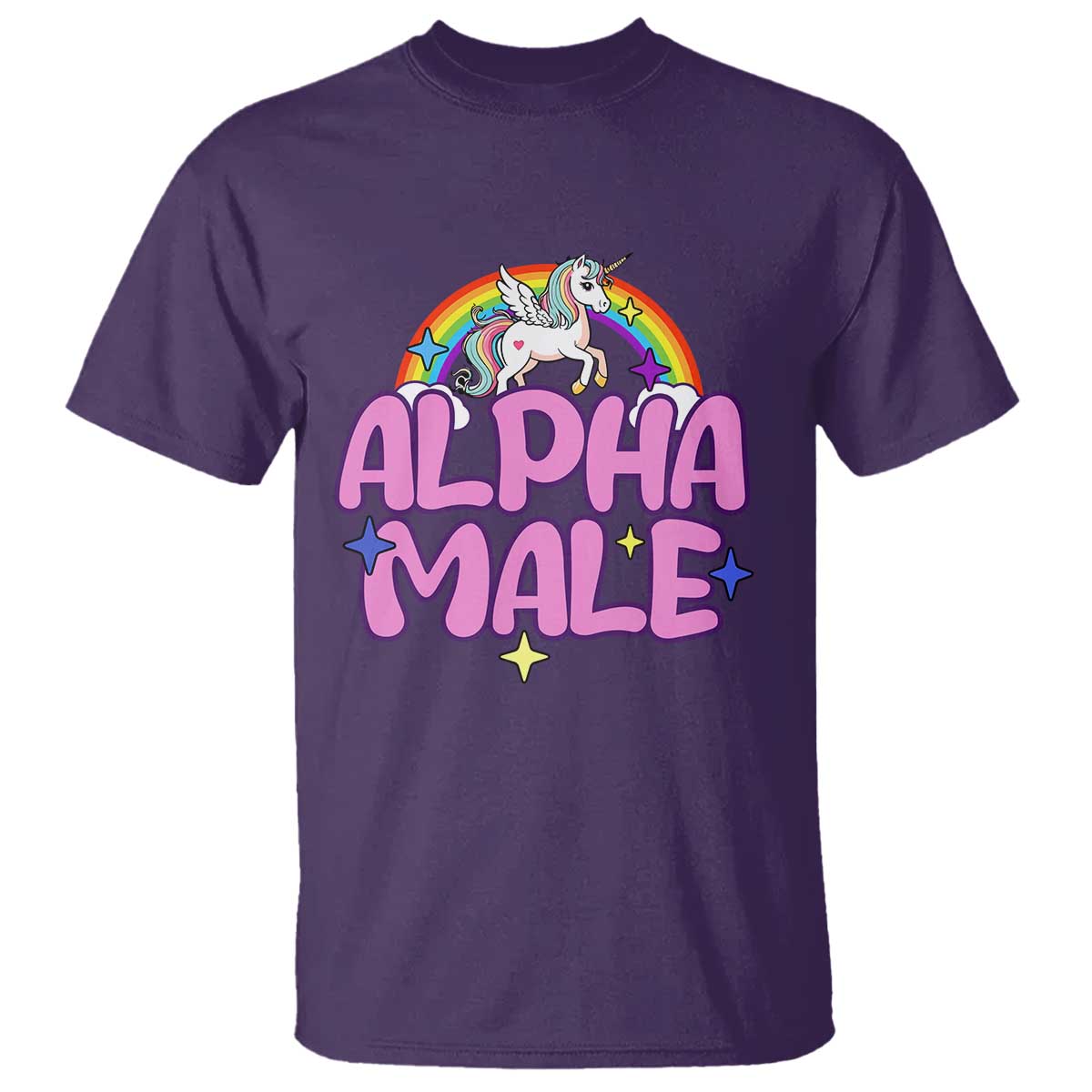 Funny Sarcastic Alpha Male T Shirt Unicorn Sarcastic Ironic Weird Y2K Humor TS02 Purple Print Your Wear