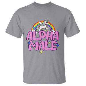 Funny Sarcastic Alpha Male T Shirt Unicorn Sarcastic Ironic Weird Y2K Humor TS02 Sport Gray Print Your Wear