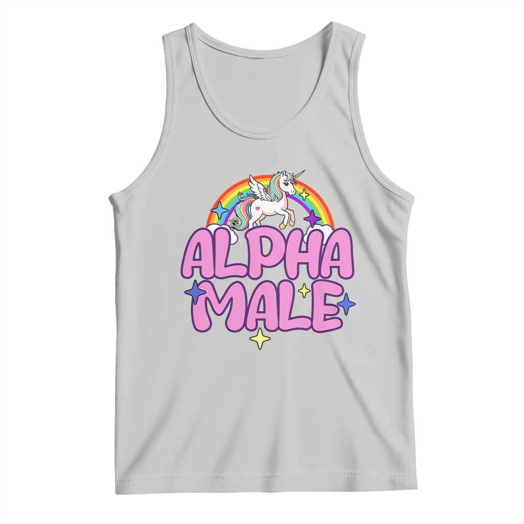 Funny Sarcastic Alpha Male Tank Top Unicorn Sarcastic Ironic Weird Y2K Humor TS02 Ash Print Your Wear