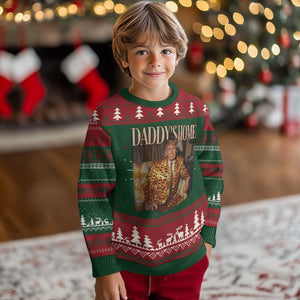 Trump Won 2024 Knit Sweatshirt Daddy's Home Leopard Funny Gangster TS02 Christmas Print Your Wear