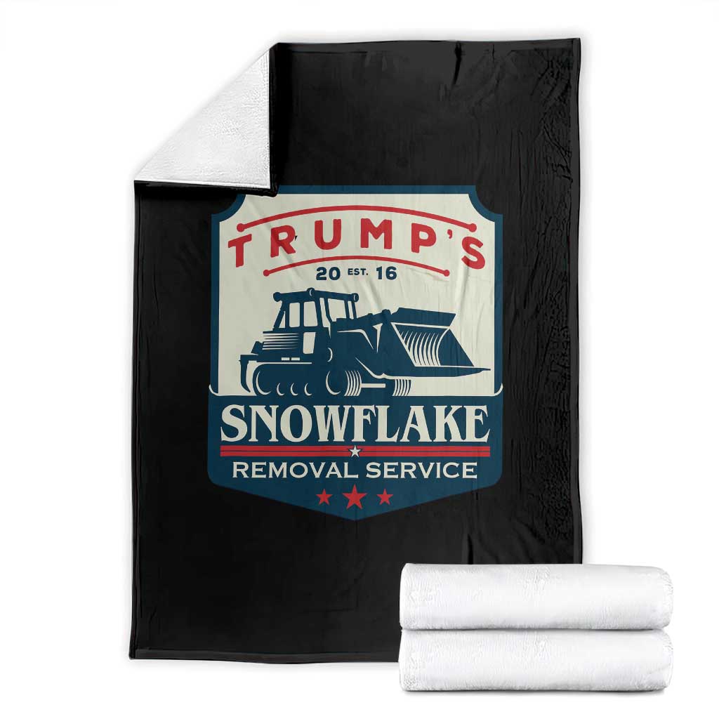 Trump Snowflake Removal Service Throw Blanket Funny Sarcastic Politics TS02 Black Print Your Wear