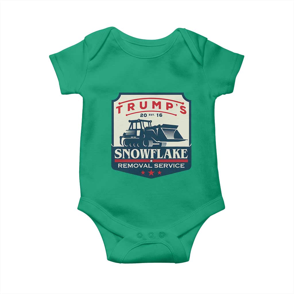 Trump Snowflake Removal Service Baby Onesie Funny Sarcastic Politics TS02 Irish Green Print Your Wear