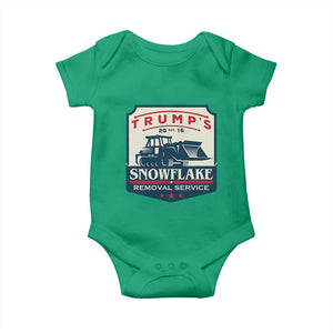 Trump Snowflake Removal Service Baby Onesie Funny Sarcastic Politics TS02 Irish Green Print Your Wear