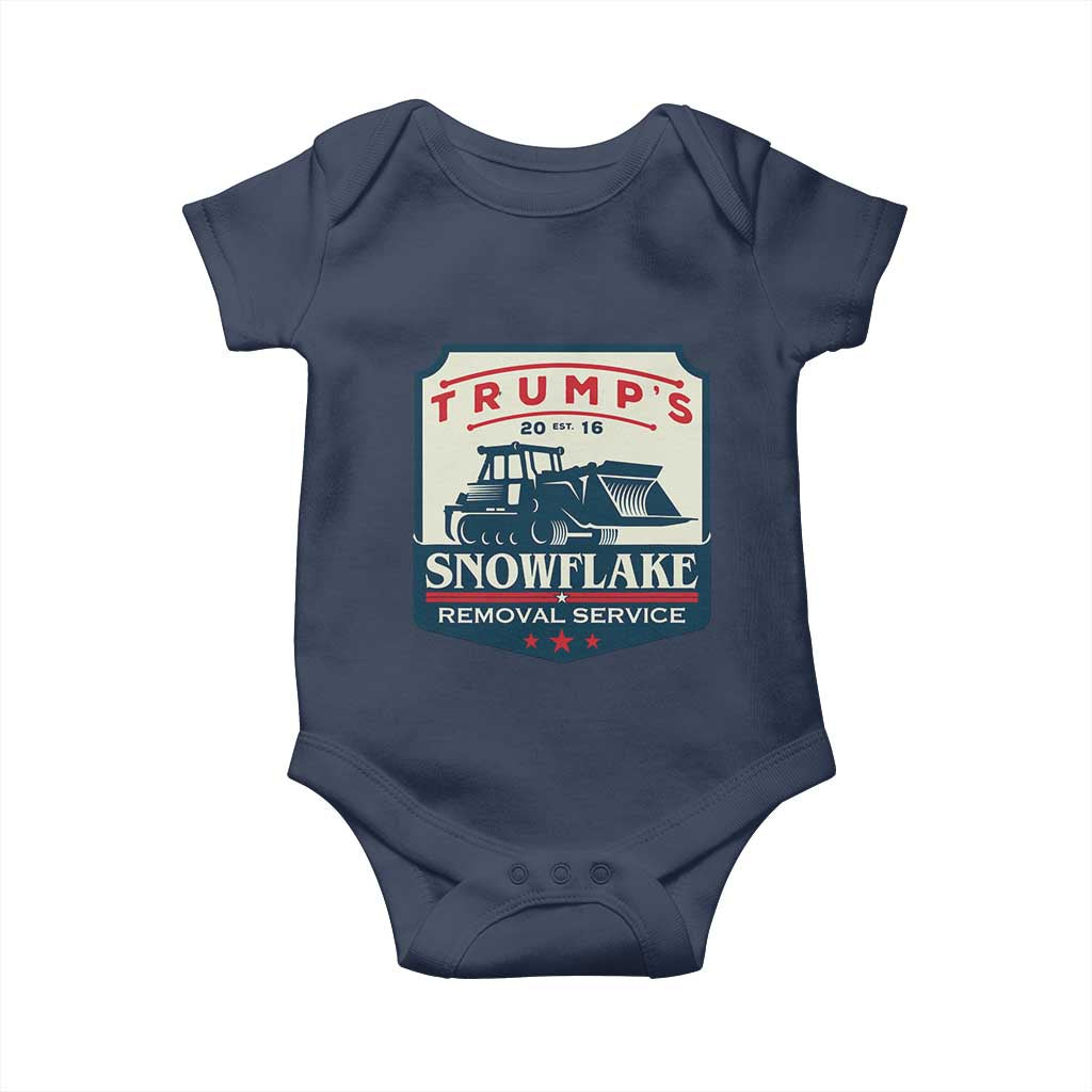 Trump Snowflake Removal Service Baby Onesie Funny Sarcastic Politics TS02 Navy Print Your Wear