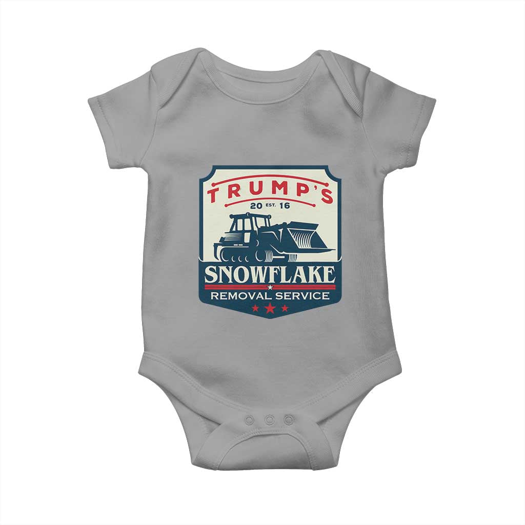 Trump Snowflake Removal Service Baby Onesie Funny Sarcastic Politics TS02 Sport Gray Print Your Wear