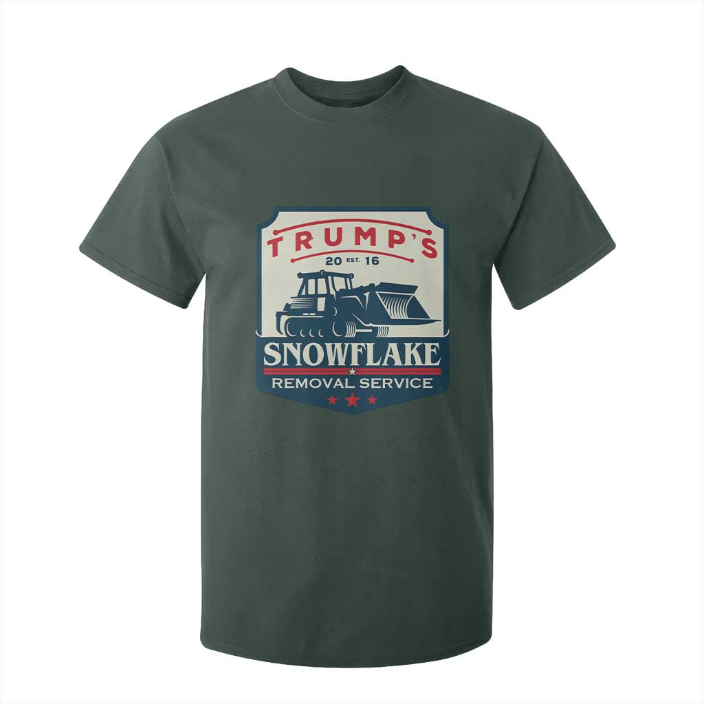 Trump Snowflake Removal Service T Shirt For Kid Funny Sarcastic Politics TS02 Dark Forest Green Print Your Wear