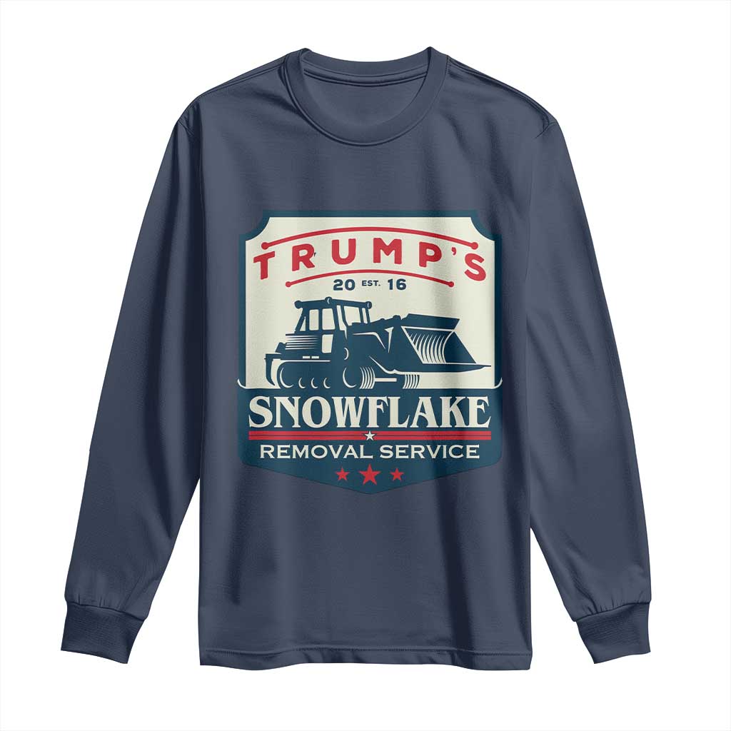 Trump Snowflake Removal Service Long Sleeve Shirt Funny Sarcastic Politics TS02 Navy Print Your Wear