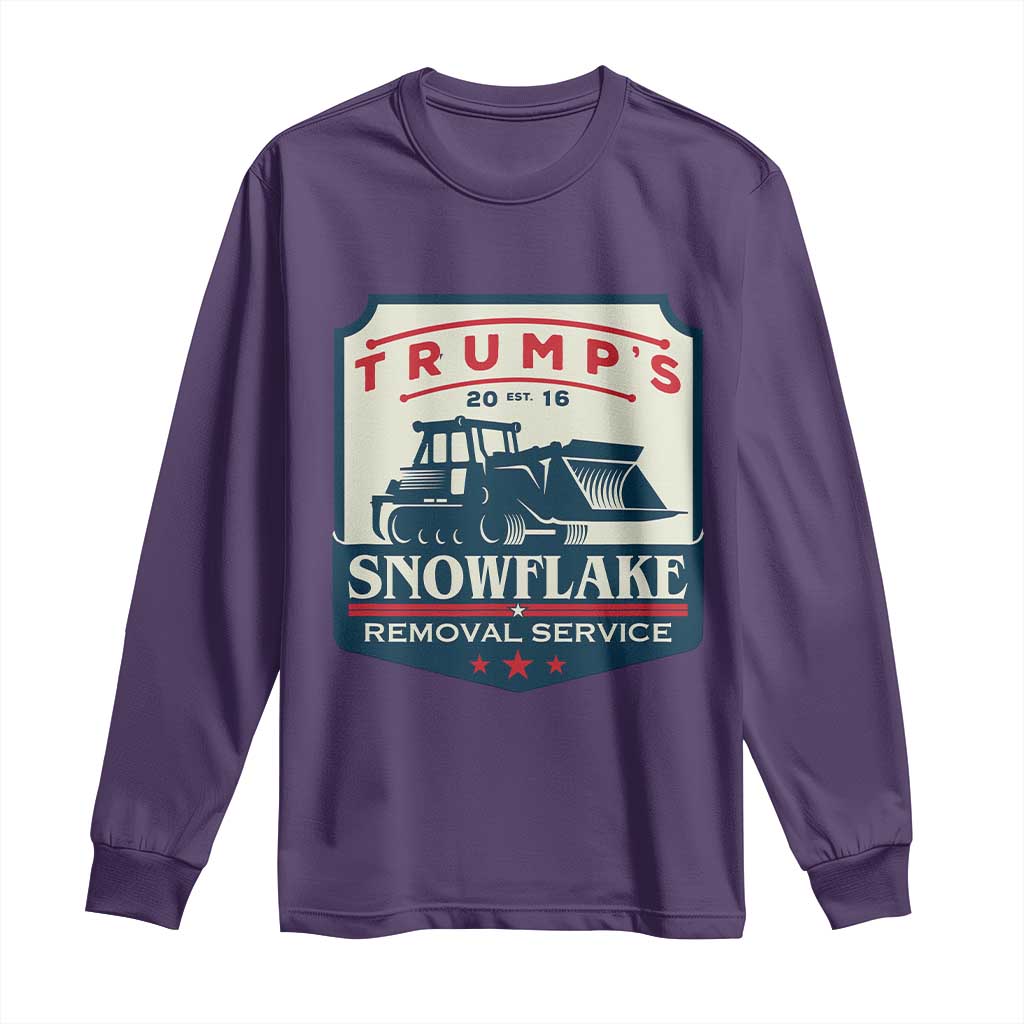 Trump Snowflake Removal Service Long Sleeve Shirt Funny Sarcastic Politics TS02 Purple Print Your Wear