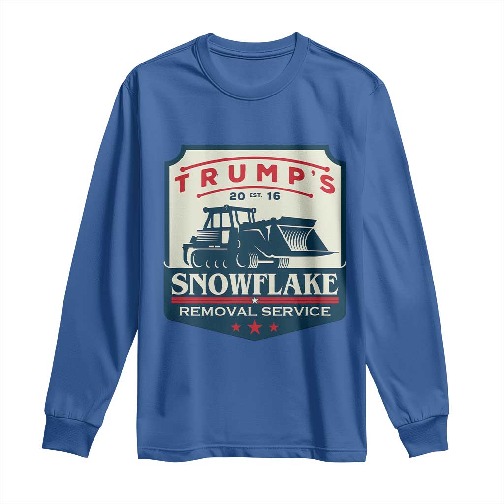 Trump Snowflake Removal Service Long Sleeve Shirt Funny Sarcastic Politics TS02 Royal Blue Print Your Wear