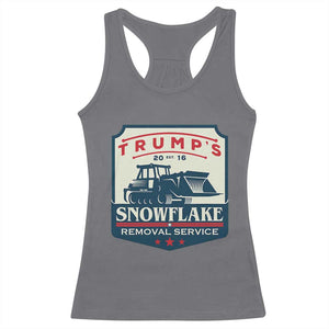 Trump Snowflake Removal Service Racerback Tank Top Funny Sarcastic Politics TS02 Charcoal Print Your Wear