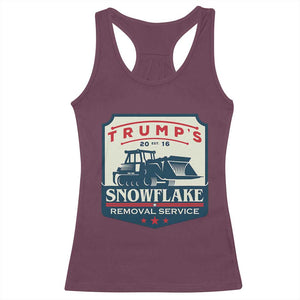 Trump Snowflake Removal Service Racerback Tank Top Funny Sarcastic Politics TS02 Maroon Print Your Wear