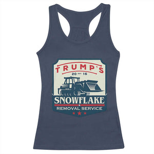 Trump Snowflake Removal Service Racerback Tank Top Funny Sarcastic Politics TS02 Navy Print Your Wear