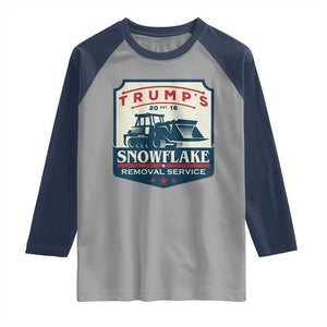 Trump Snowflake Removal Service Raglan Shirt Funny Sarcastic Politics TS02 Sport Gray Navy Print Your Wear