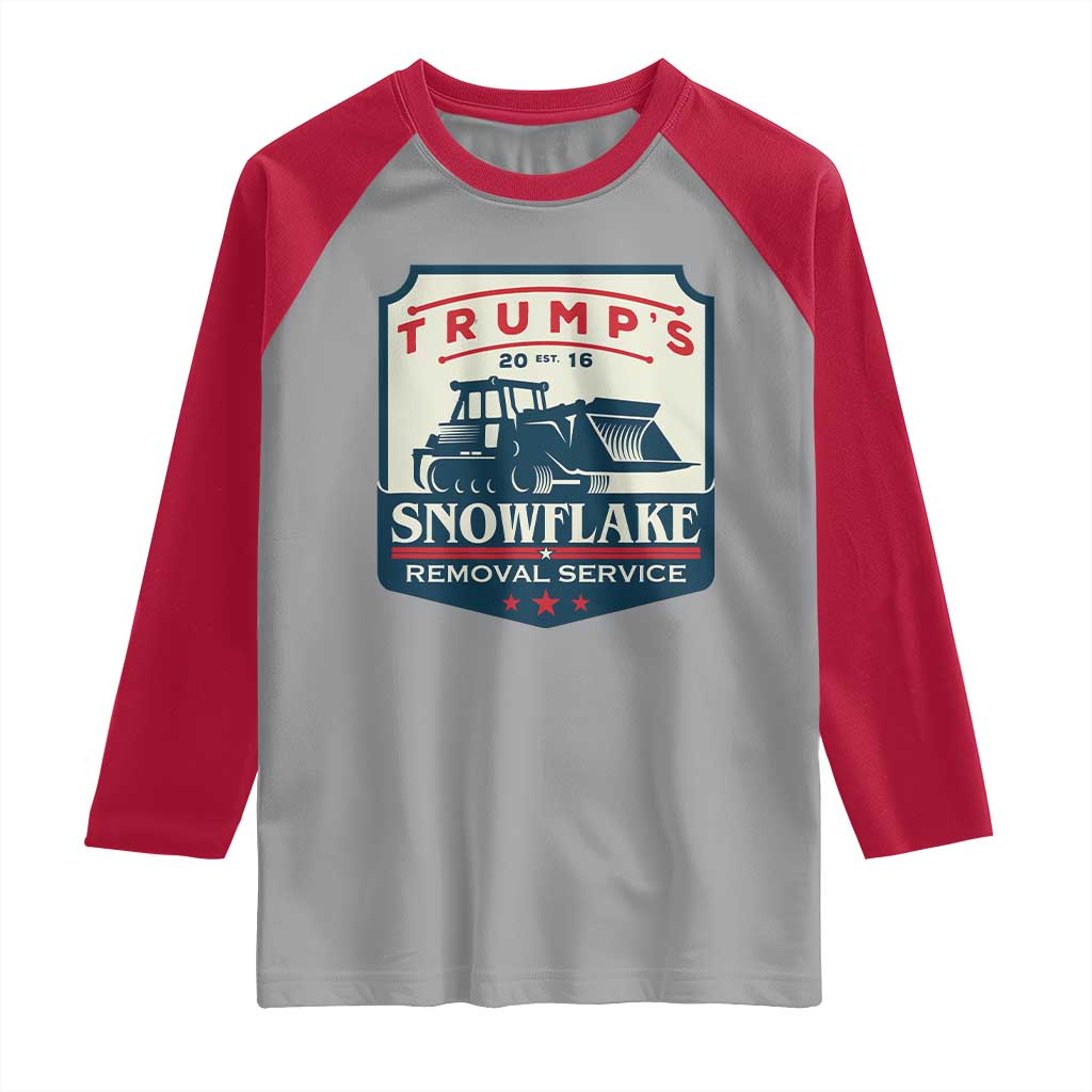 Trump Snowflake Removal Service Raglan Shirt Funny Sarcastic Politics TS02 Sport Gray Red Print Your Wear