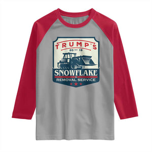 Trump Snowflake Removal Service Raglan Shirt Funny Sarcastic Politics TS02 Sport Gray Red Print Your Wear