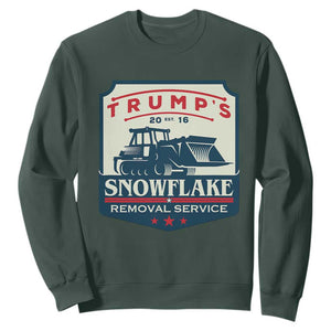 Trump Snowflake Removal Service Sweatshirt Funny Sarcastic Politics TS02 Dark Forest Green Print Your Wear