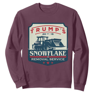 Trump Snowflake Removal Service Sweatshirt Funny Sarcastic Politics TS02 Maroon Print Your Wear