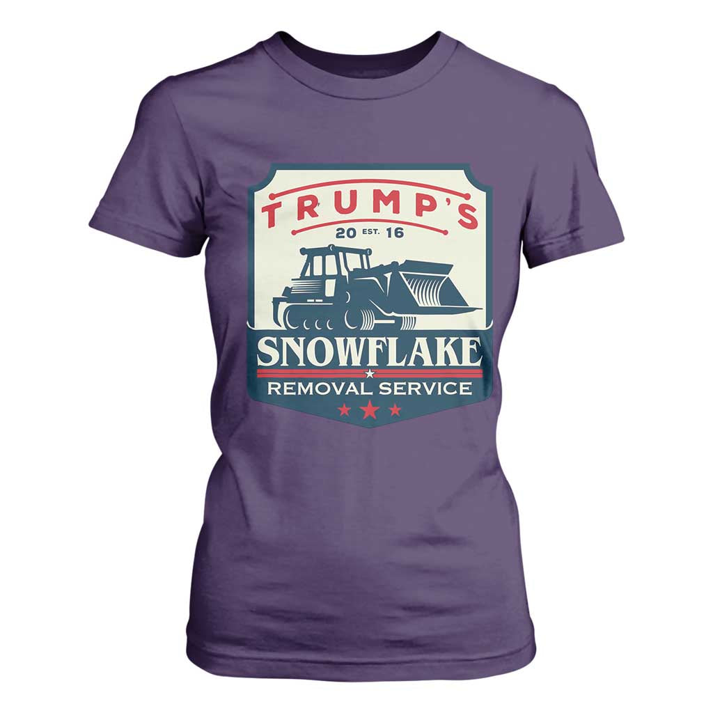 Trump Snowflake Removal Service T Shirt For Women Funny Sarcastic Politics TS02 Purple Print Your Wear