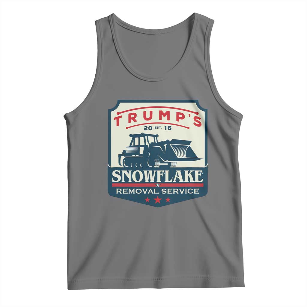 Trump Snowflake Removal Service Tank Top Funny Sarcastic Politics TS02 Black Heather Print Your Wear
