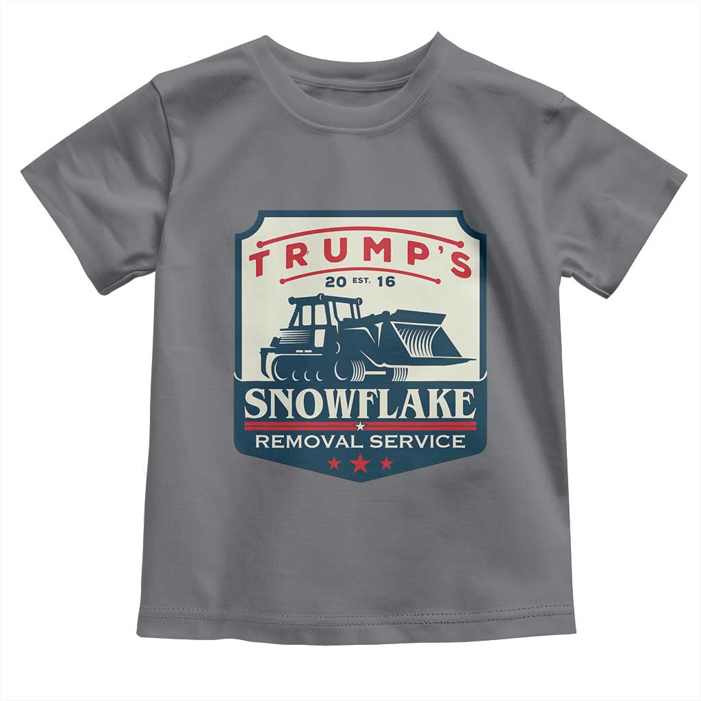 Trump Snowflake Removal Service Toddler T Shirt Funny Sarcastic Politics TS02 Charcoal Print Your Wear