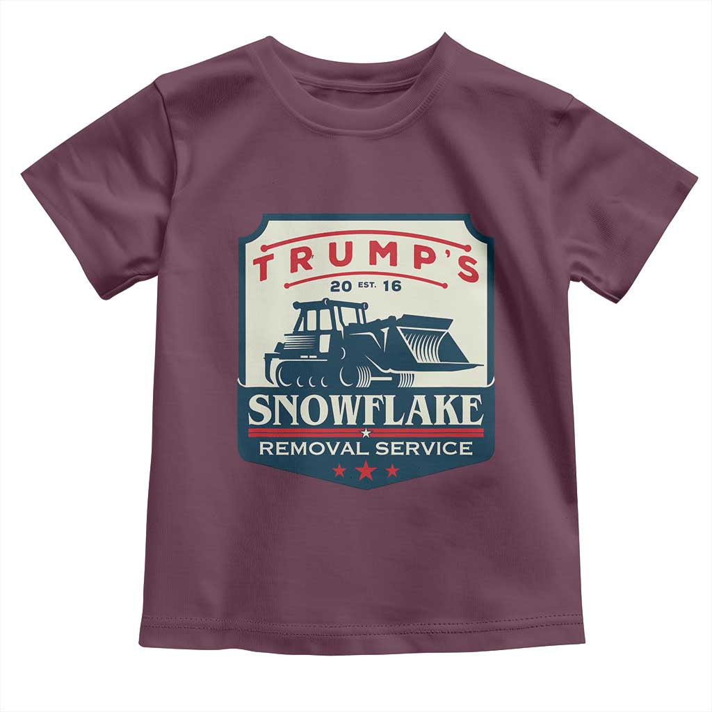 Trump Snowflake Removal Service Toddler T Shirt Funny Sarcastic Politics TS02 Maroon Print Your Wear