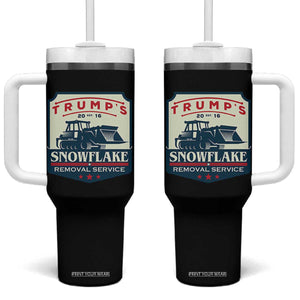 Trump Snowflake Removal Service Tumbler With Handle Funny Sarcastic Politics TS02 One Size: 40 oz Black Print Your Wear