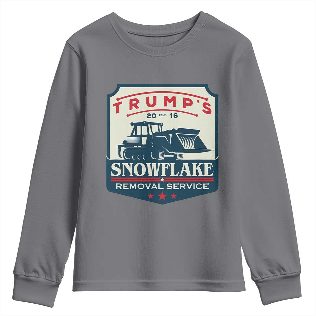 Trump Snowflake Removal Service Youth Sweatshirt Funny Sarcastic Politics TS02 Charcoal Print Your Wear