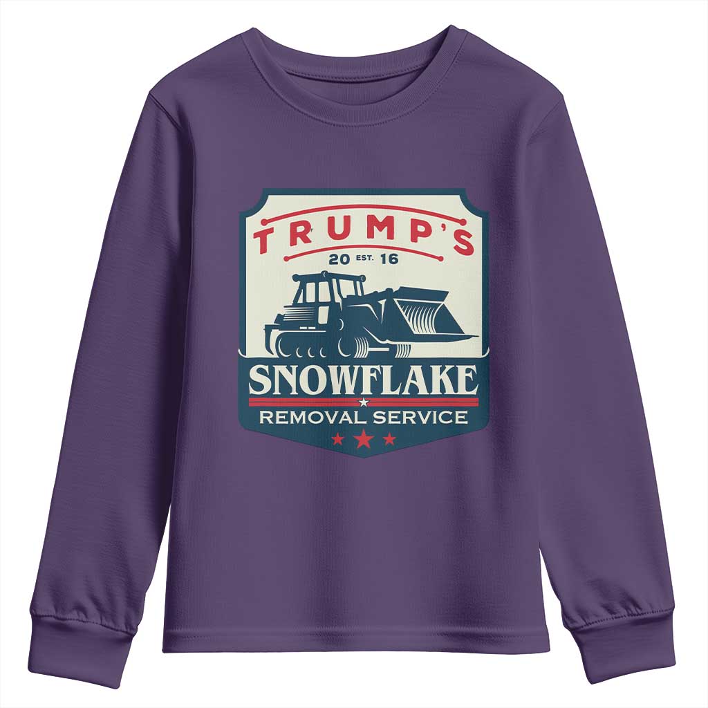 Trump Snowflake Removal Service Youth Sweatshirt Funny Sarcastic Politics TS02 Purple Print Your Wear