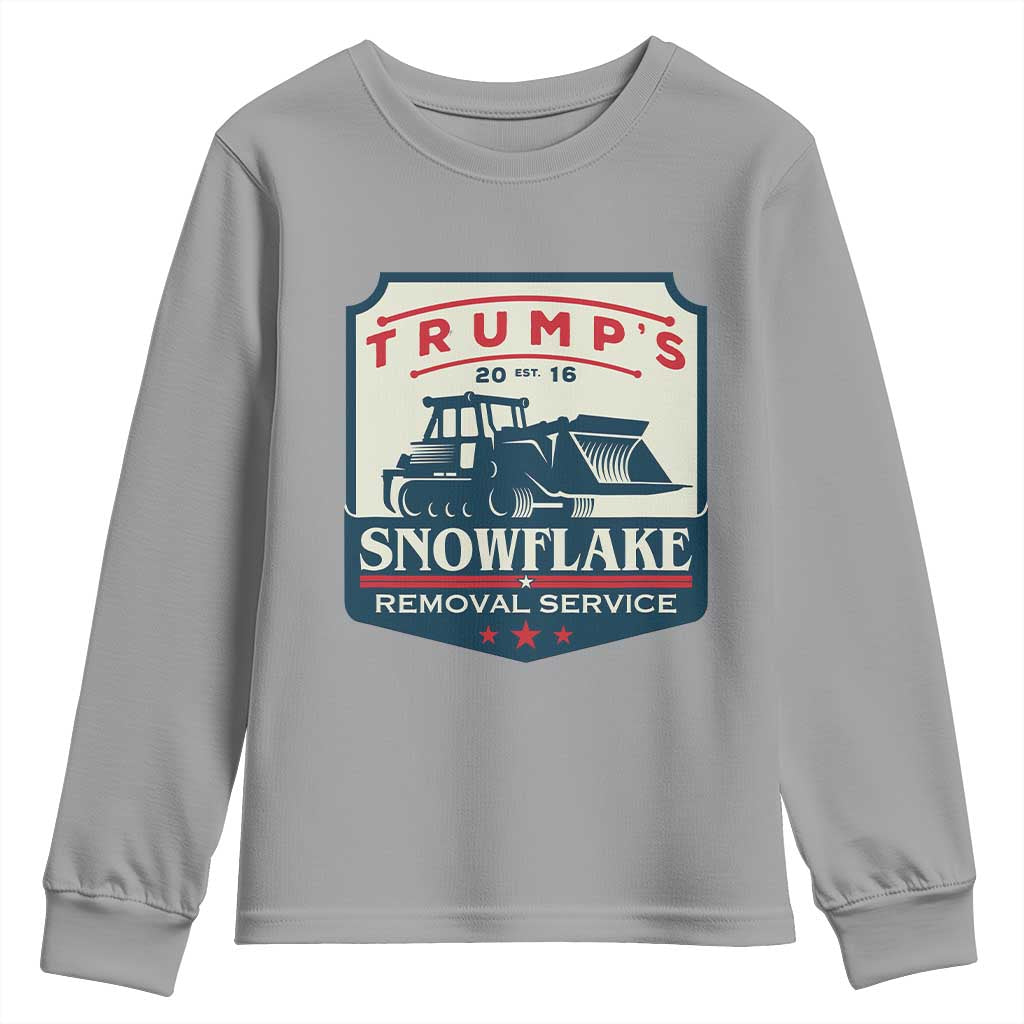 Trump Snowflake Removal Service Youth Sweatshirt Funny Sarcastic Politics TS02 Sport Gray Print Your Wear