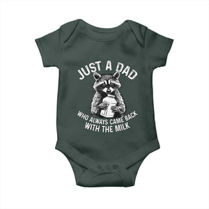 Funny Raccoon Dad Meme Baby Onesie Just A Dad Who Always Came Back With The Milk Father Birthday Father's Day TS02 Print Your Wear